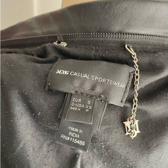 Mango MNG Moto Leather Biker Jacket in Black XSmall Small - Picture 4 of 7
